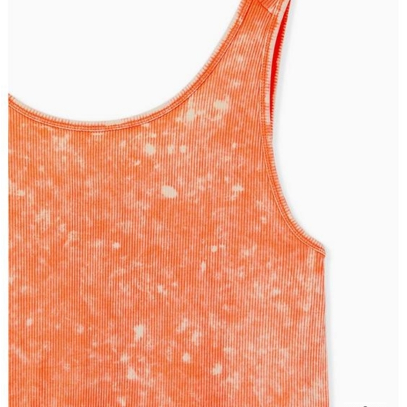 Torrid Tank Top Coral Ribbed Peplum- Ribbed Mineral Wash Size 3 NWOT - Picture 10 of 12